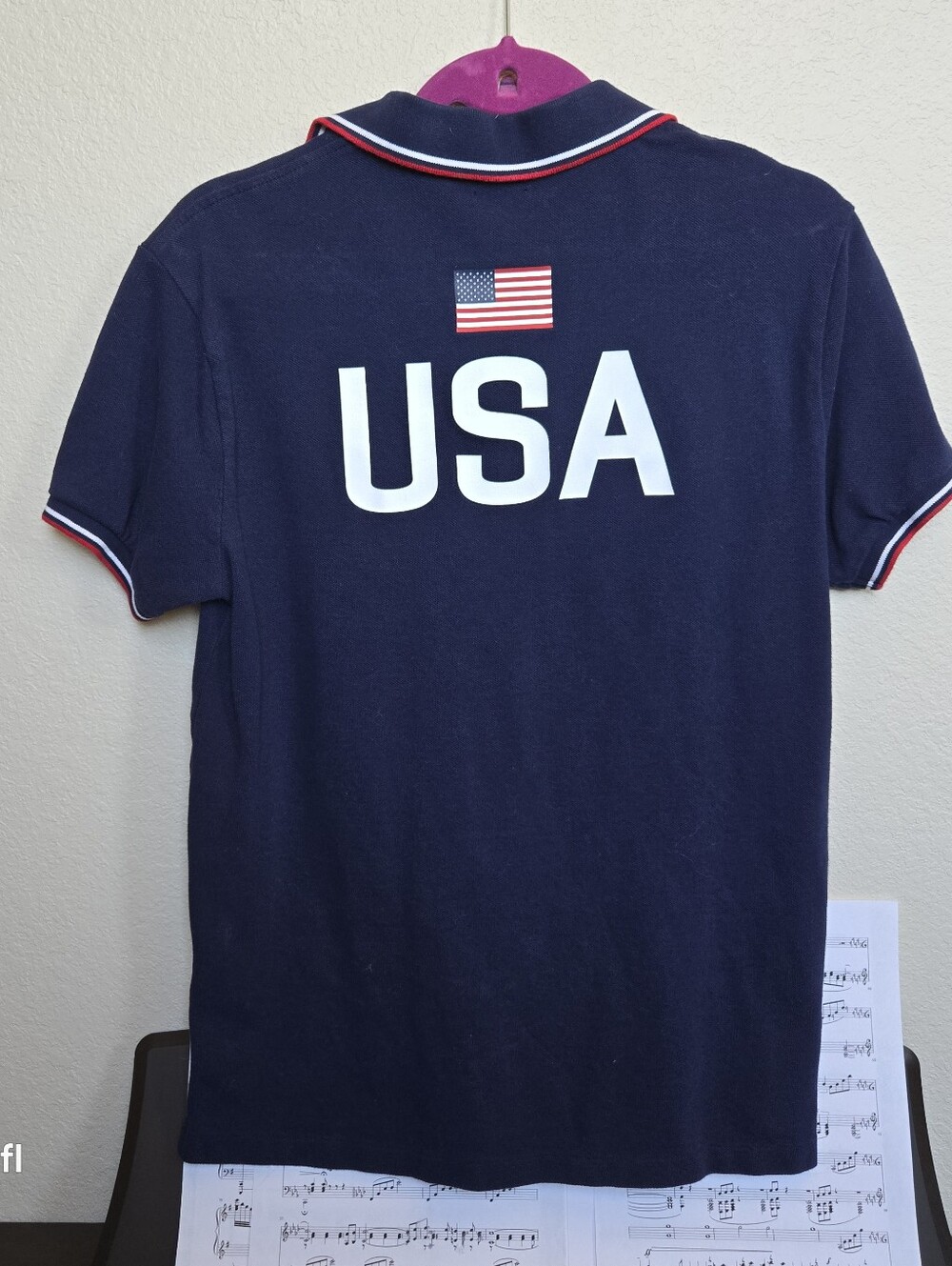 Polo Ralph Lauren Men's USA 16 Short Sleeve Polo Shirt, Navy, Size M - Picture 4 of 6